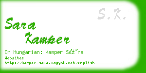 sara kamper business card